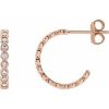 14K Rose 3/8 CTW Lab-Grown Diamond Hoop Earrings