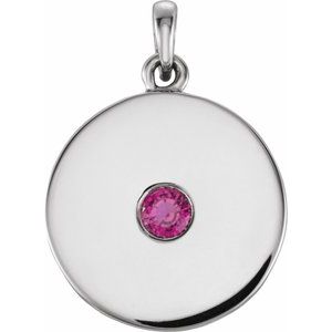 Natural Ruby Disc Pendant