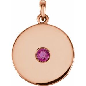 Natural Ruby Disc Pendant