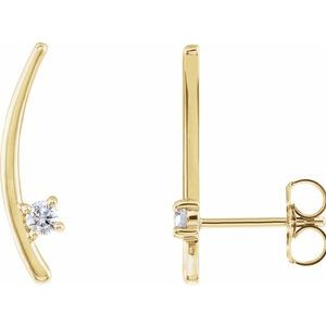 1/8 Ctw Natural Diamond Ear Climbers