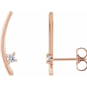 1/8 Ctw Natural Diamond Ear Climbers