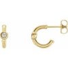 14K Yellow 1/8 CTW  Natural Diamond Huggie Hoop Earrings