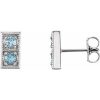 Sterling Silver Natural Aquamarine Two-Stone Earrings