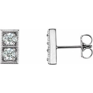 1/3 Ctw Natural Diamond Earrings With Backs