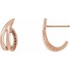 14K Rose  Left Freeform J-Hoop Earring Mounting