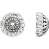 Platinum 1/6 CTW Diamond Earring Jackets with 4.1 mm ID