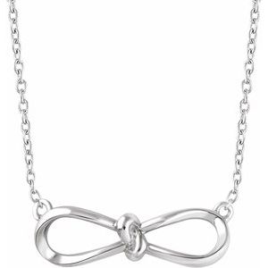 14K White Bow 16-18″ Necklace