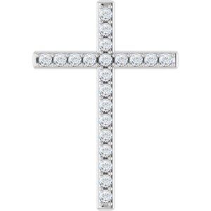 1 Ctw Natural Diamond Cross Pendant