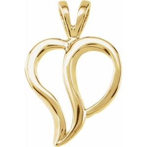 18K Yellow Heart Pendant