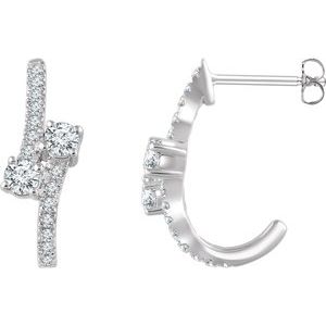 5/8 Ctw Natural Diamond 2-Stone Earrings