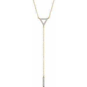 1/6 Ctw Natural Diamond Triangle And Bar Y Necklace