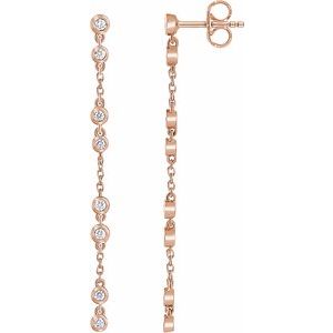 1/3 Ctw Natural Diamond Chain Earrings