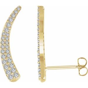 3/8 Ctw Natural Diamond Ear Climbers