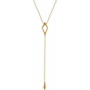 14K Yellow Geometric 16-18″  Y Necklace