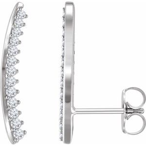 1/3 Ctw Natural Diamond Ear Climbers