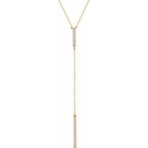 1/5 Ctw Natural Diamond Bar Y Necklace