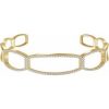 14K Yellow 3/4 CTW Natural Diamond Cuff 6 1/4″ Bracelet