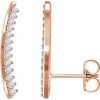 14K Rose 1/3 CTW Natural Diamond Ear Climbers