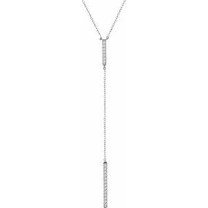 1/5 Ctw Natural Diamond Bar Y Necklace