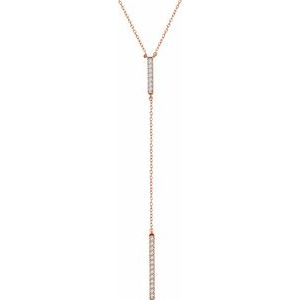 1/5 Ctw Natural Diamond Bar Y Necklace