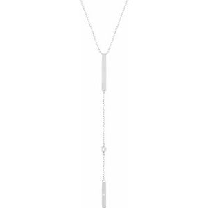 .06 Ctw Natural Diamond Bar Y Necklace