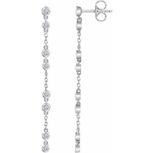 1/3 Ctw Natural Diamond Chain Earrings