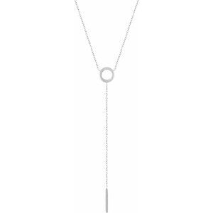 Circle And Bar Y Necklace