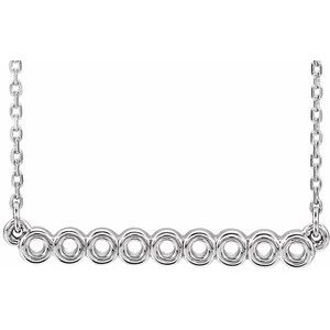 Platinum Circle Bar 16″-18″ Necklace