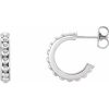 Sterling Silver Beaded 15 mm Hoop Earrings