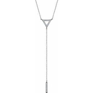 1/6 Ctw Natural Diamond Triangle And Bar Y Necklace