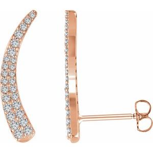 3/8 Ctw Natural Diamond Ear Climbers