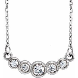 Graduated 1/6 Ctw Natural Diamond Necklace