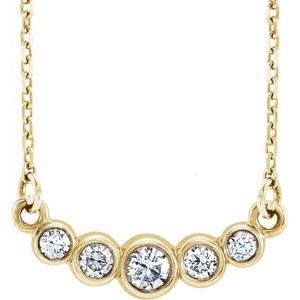 Graduated 1/6 Ctw Natural Diamond Necklace