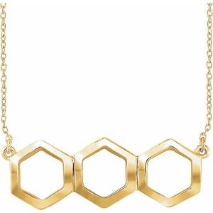 14K Yellow Geometric 16-18″ Necklace