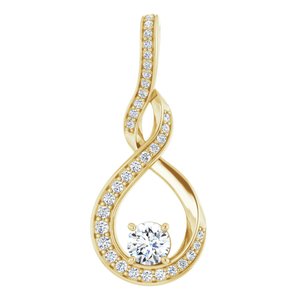 3/8 Ctw Natural Diamond Freeform Pendant