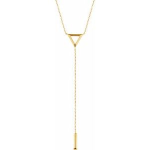 14K Yellow Triangle & Bar 16-18″  Y Necklace