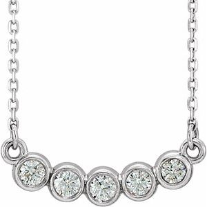 1/3 Ctw Natural Diamond Bar Necklace