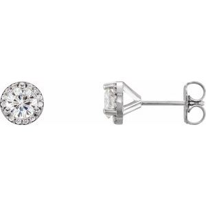 Forever One Lab-Grown Moissanite And Diamond Earrings