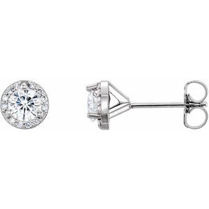 Forever One Lab-Grown Moissanite And Diamond Earrings