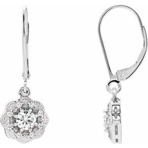 Forever One 1/2 Ctw Lab-Grown Moissanite And 1/8 Ctw Natural Diamond Earrings