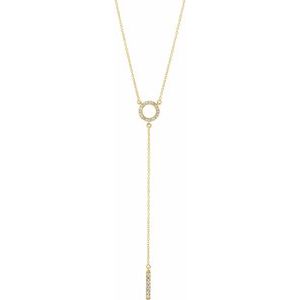 14K Yellow 1/6 CTW Natural Diamond Bar 16-18″ Necklace