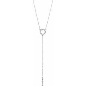 14K White 1/6 CTW Natural Diamond Bar 16-18″ Necklace