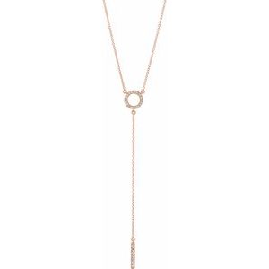 14K Rose 1/6 CTW Natural Diamond Bar 16-18″ Necklace