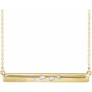 1/10 Ctw Natural Diamond Bar Necklace