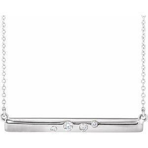 1/10 Ctw Natural Diamond Bar Necklace