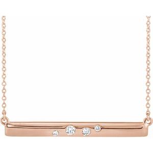 1/10 Ctw Natural Diamond Bar Necklace