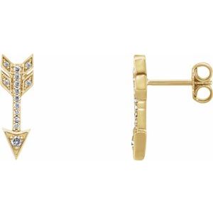 1/6 Ctw Natural Diamond Arrow Earrings