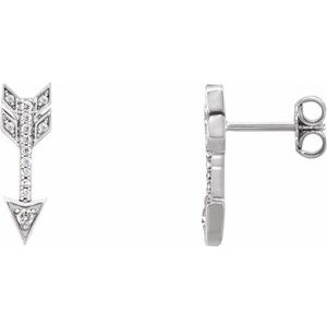 1/6 Ctw Natural Diamond Arrow Earrings