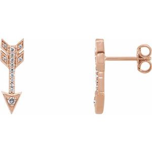 1/6 Ctw Natural Diamond Arrow Earrings