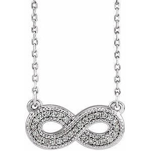 Platinum .06 CTW Natural Diamond Infinity-Inspired 16-18″ Necklace